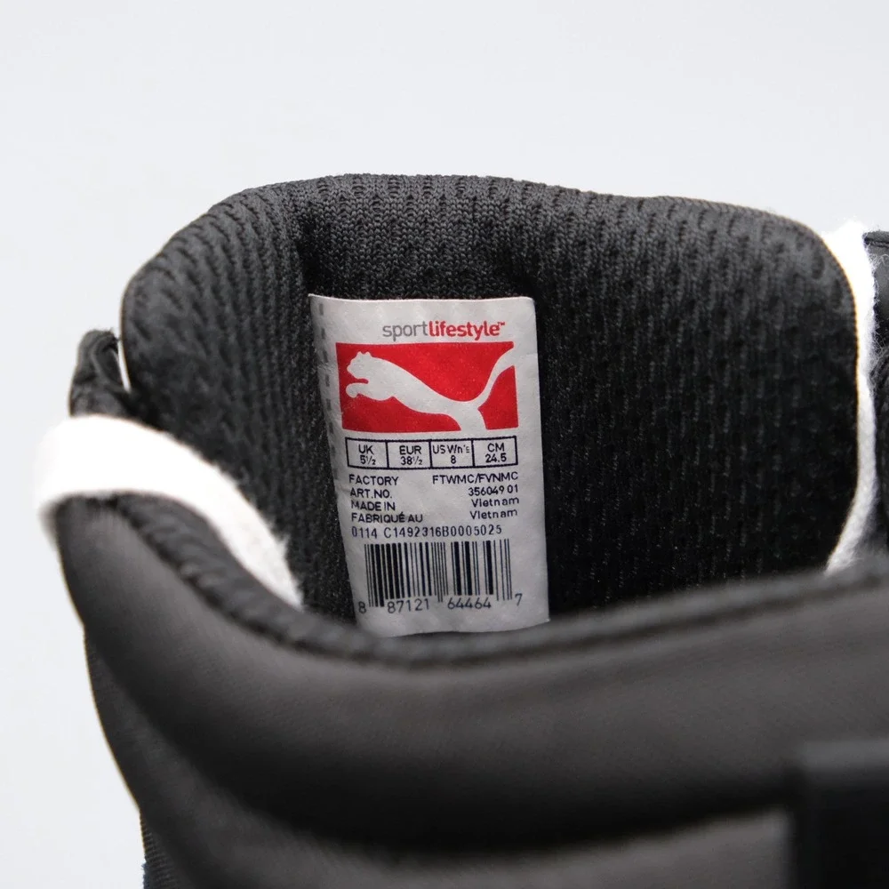 Puma Vikky Wedge Women Black Suede Hidden Heel Streetwear 8 356049 01